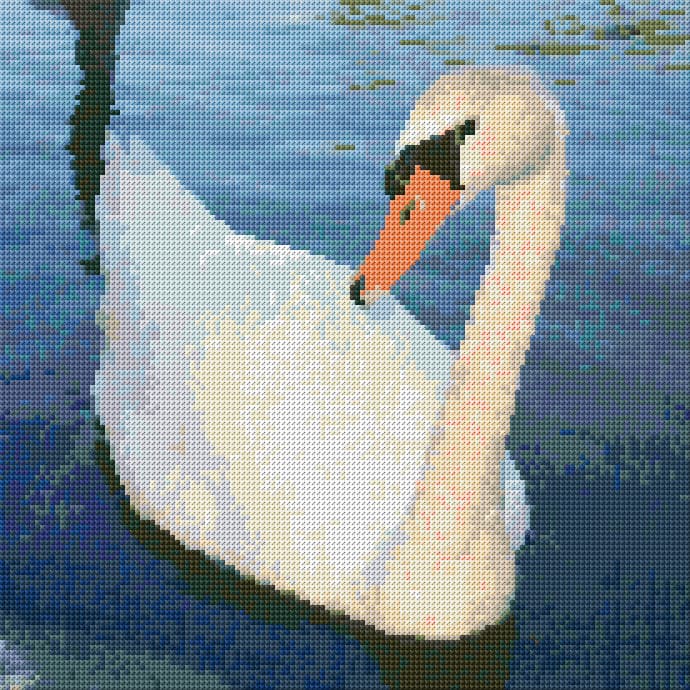 Swan free cross-stitch pattern