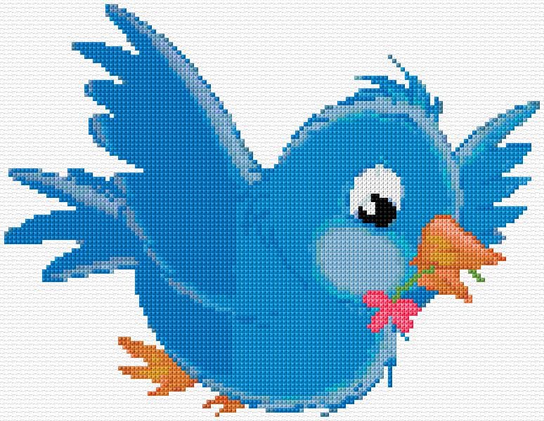 Bluebird free cross-stitch pattern