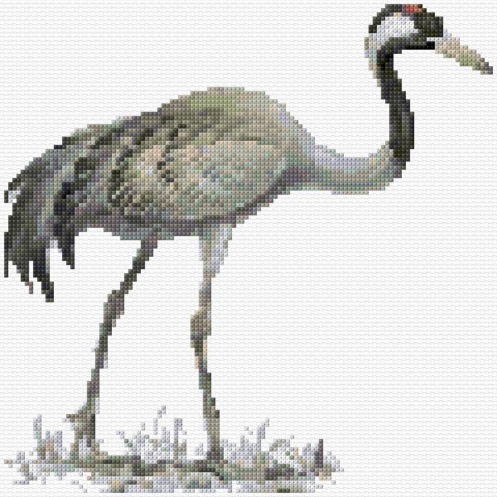 Crane free cross-stitch pattern