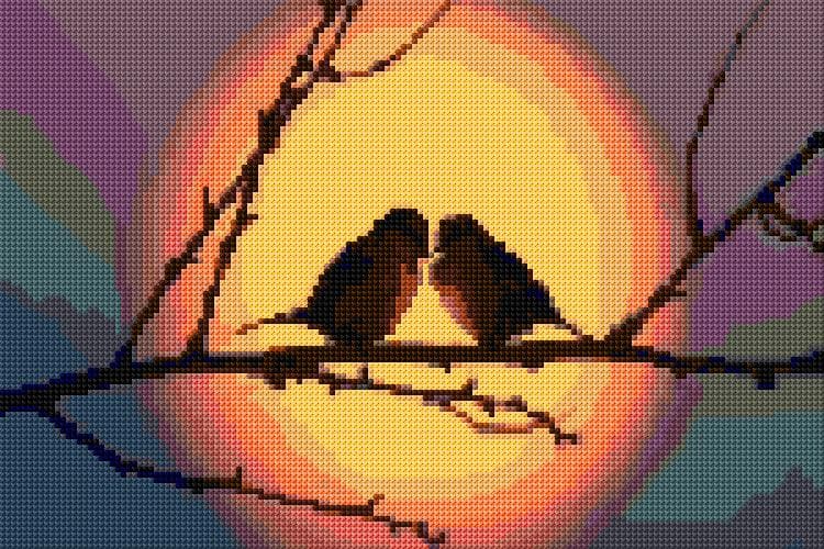 Bird's Love free cross-stitch pattern