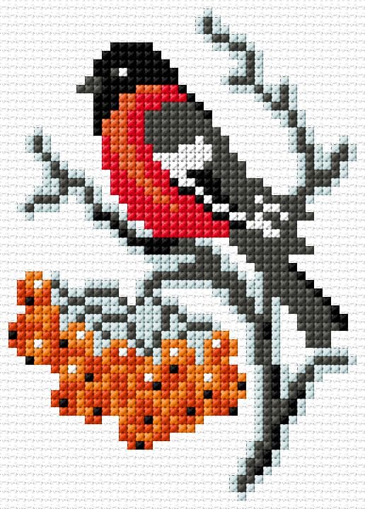 Bullfinch free cross-stitch pattern