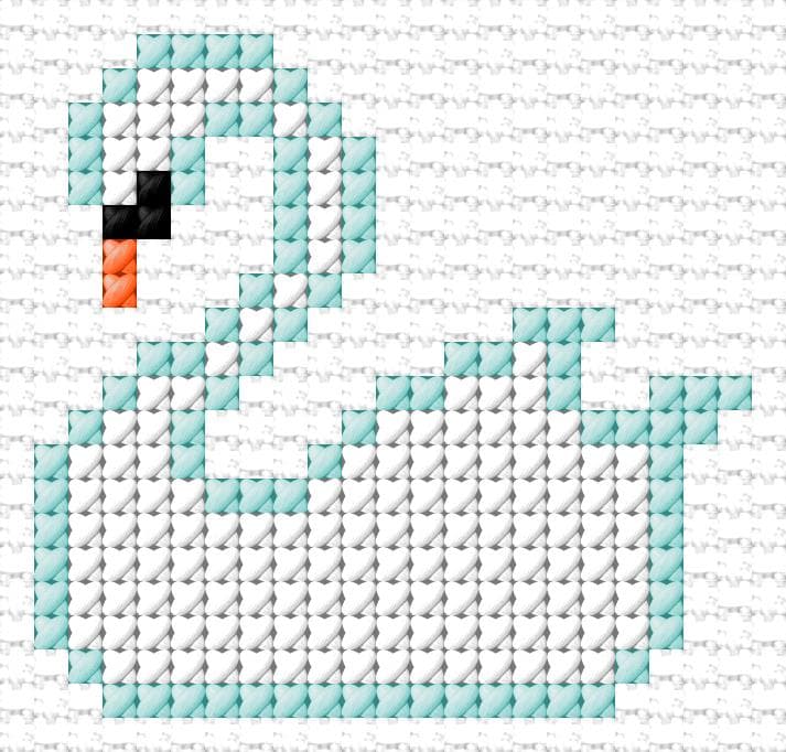Swan free cross-stitch pattern