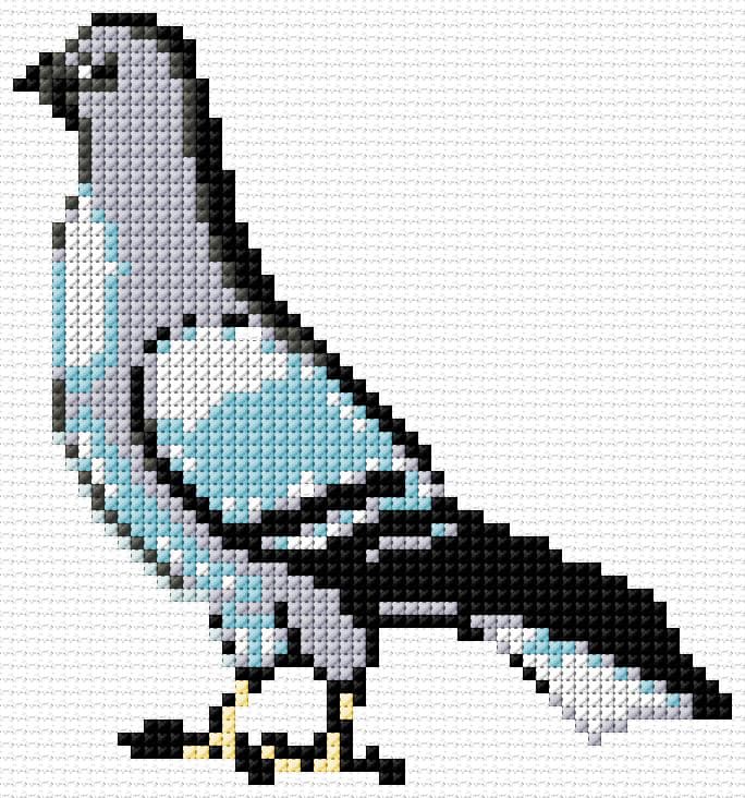 Pigeon free cross-stitch pattern