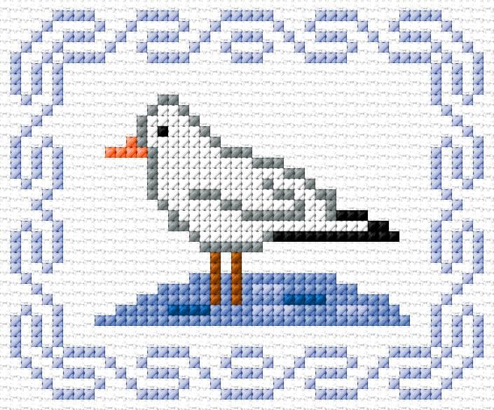Gull free cross-stitch pattern