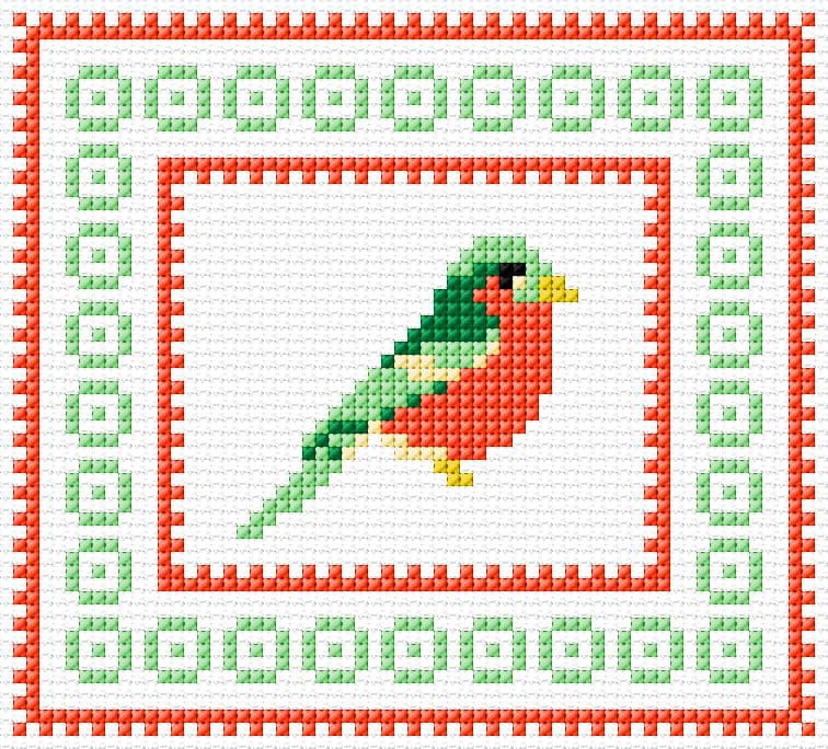 Bird free cross-stitch pattern