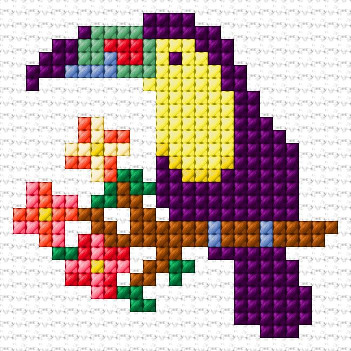 Toucan free cross-stitch pattern