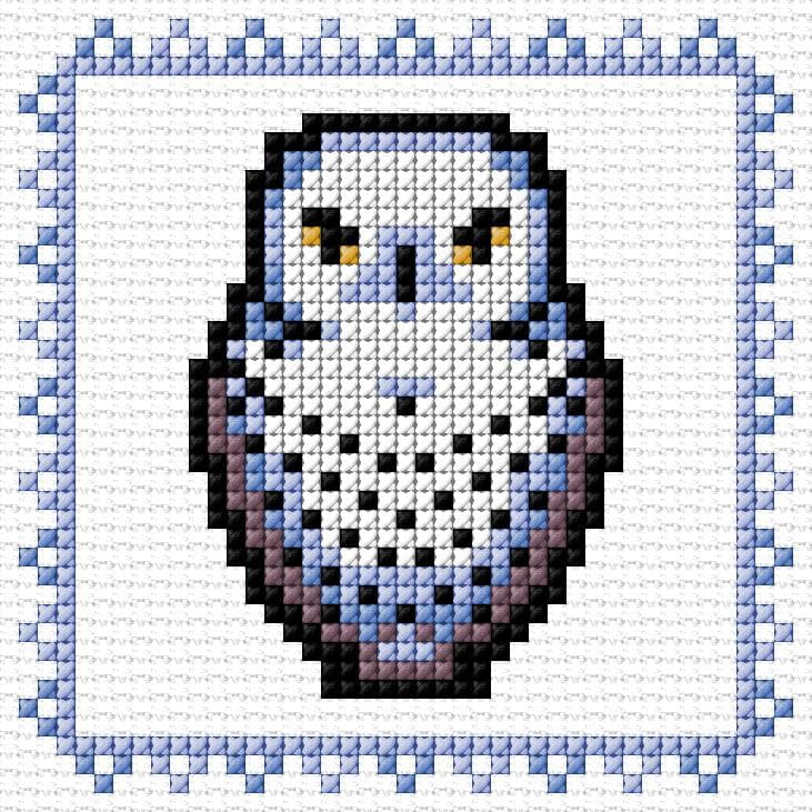 Snowy Owl free cross-stitch pattern