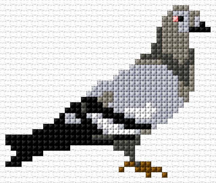 Pigeon free cross-stitch pattern