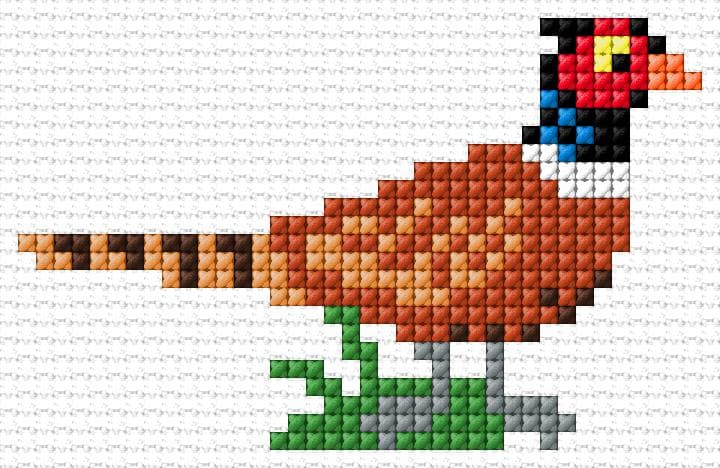 Faisan free cross-stitch pattern