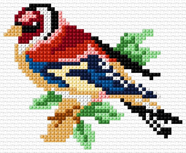 Bird free cross-stitch pattern