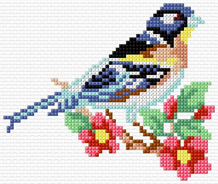 Bird free cross-stitch pattern
