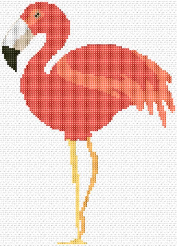 Flamingo free cross-stitch pattern