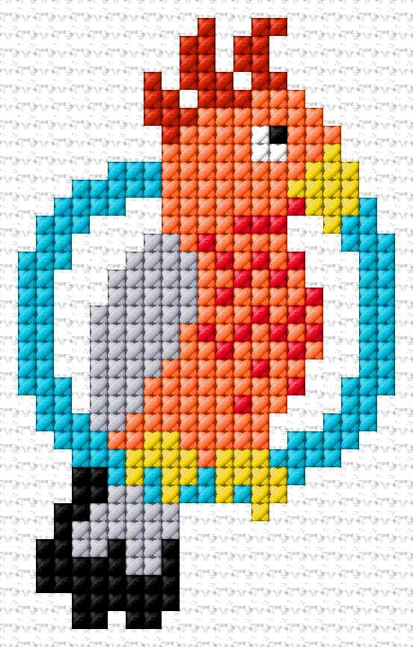 Parrot free cross-stitch pattern