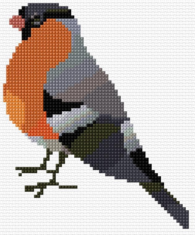Bullfinch free cross-stitch pattern
