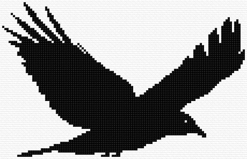 Raven free cross-stitch pattern