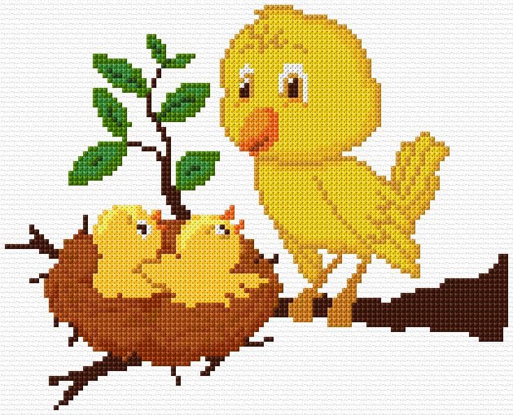 Nest free cross-stitch pattern