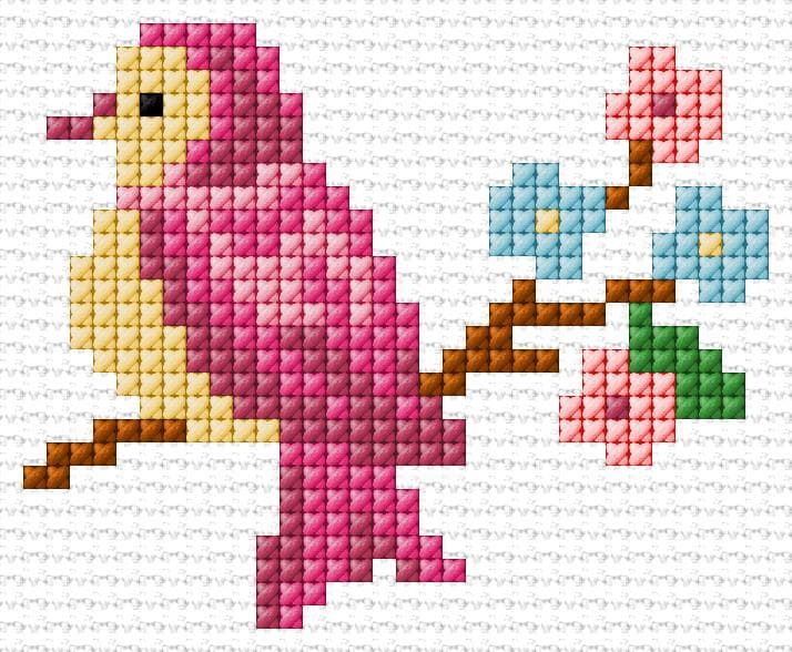 Bird free cross-stitch pattern
