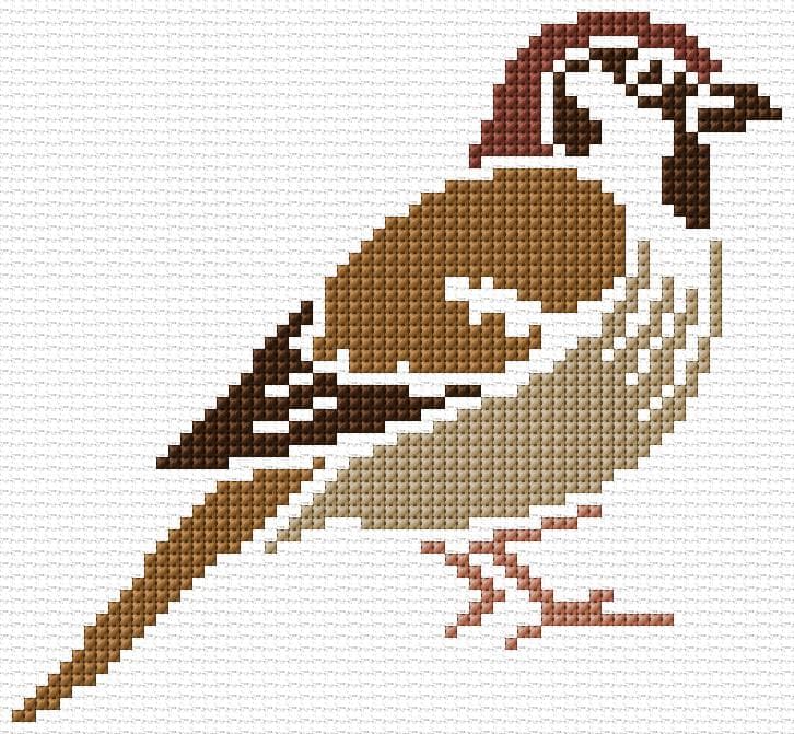 Sparrow free cross-stitch pattern