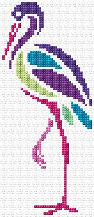 Heron free cross-stitch pattern