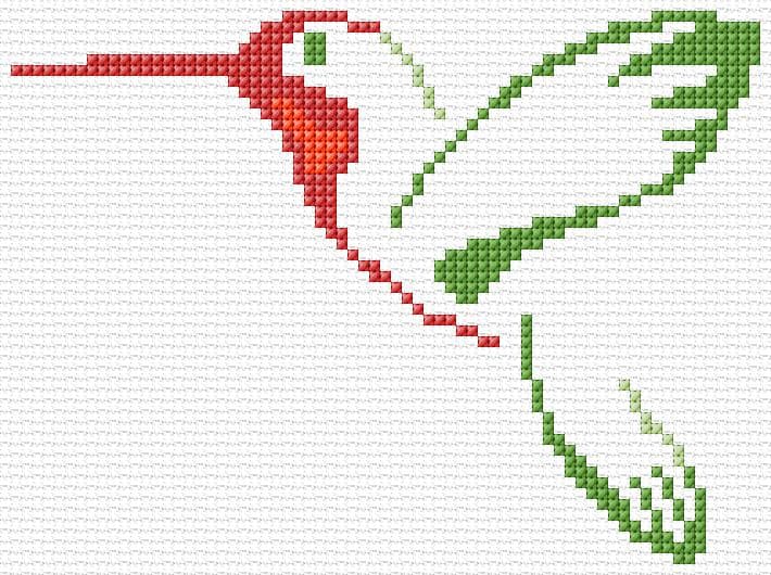 Humminbird free cross-stitch pattern