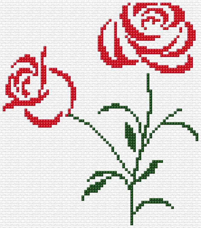 Roses free cross-stitch pattern