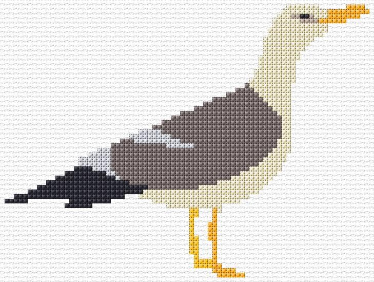 Gull free cross-stitch pattern