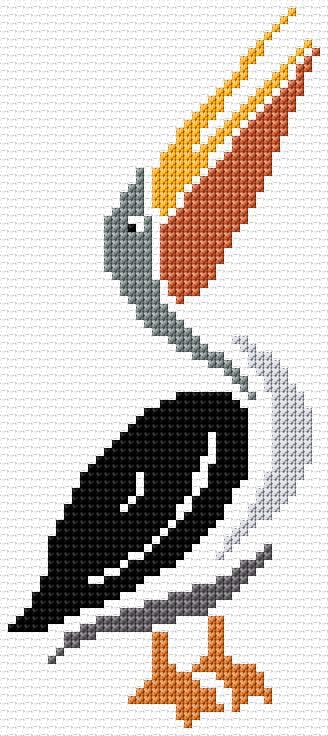 Pelican free cross-stitch pattern