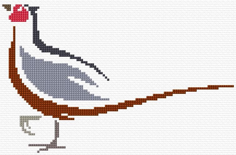 Ring Necked Pheasant free cross-stitch pattern