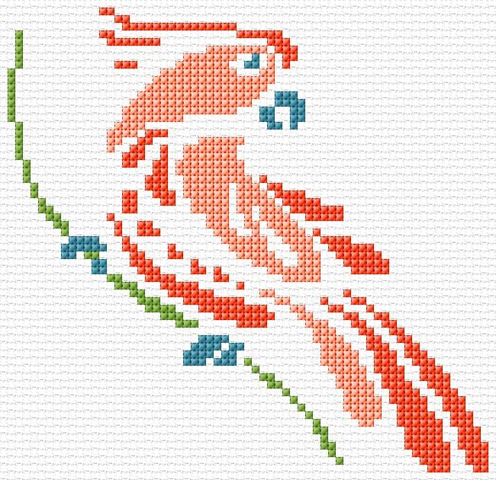 Cockatoo free cross-stitch pattern
