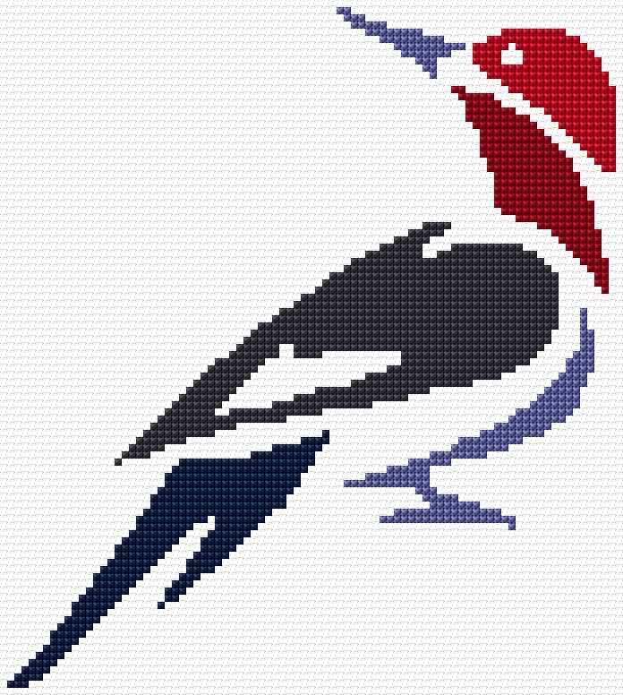 Woodpecker free cross-stitch pattern