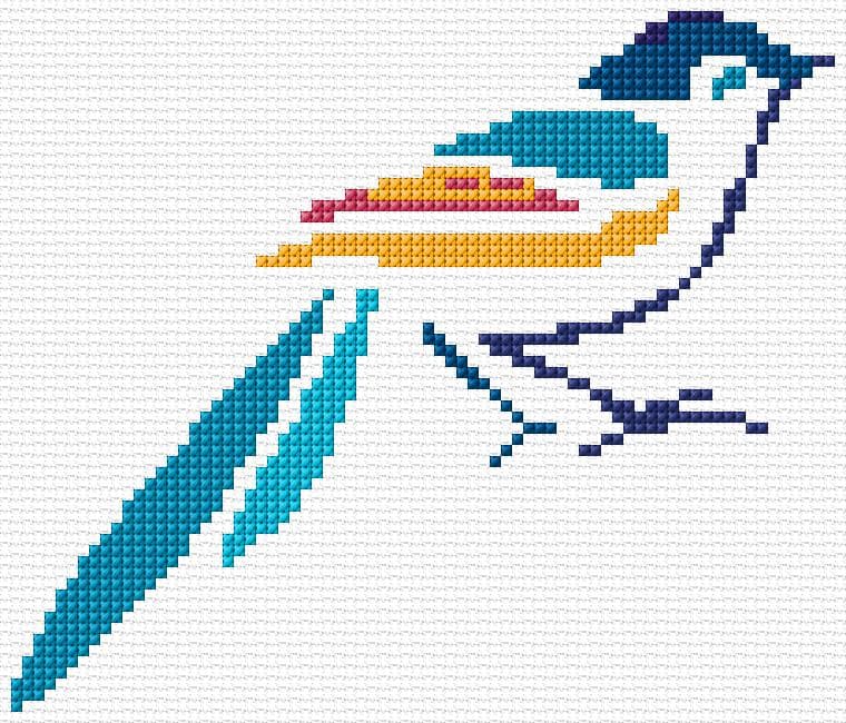 Bird free cross-stitch pattern