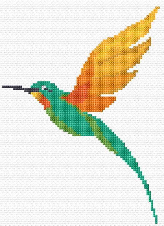 Hummingbird free cross-stitch pattern
