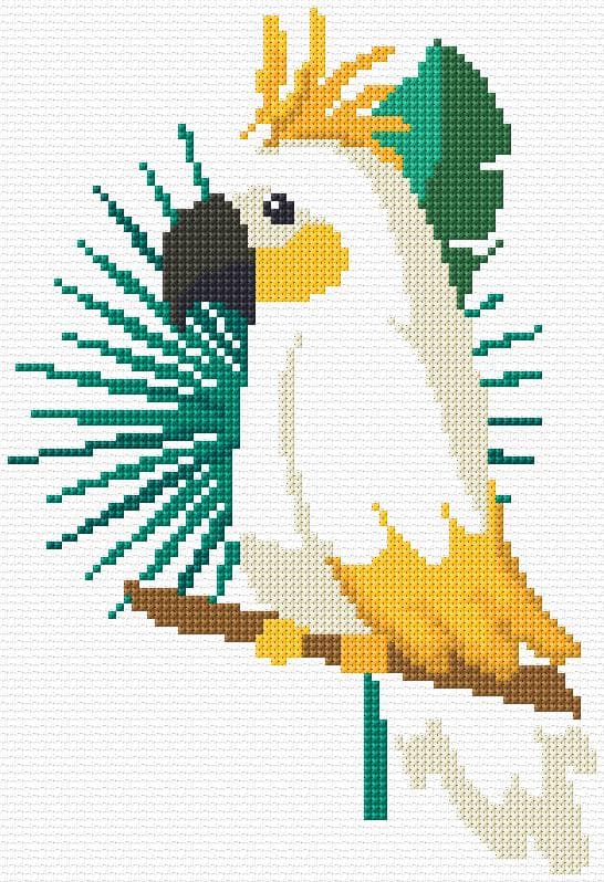 Parrot free cross-stitch pattern