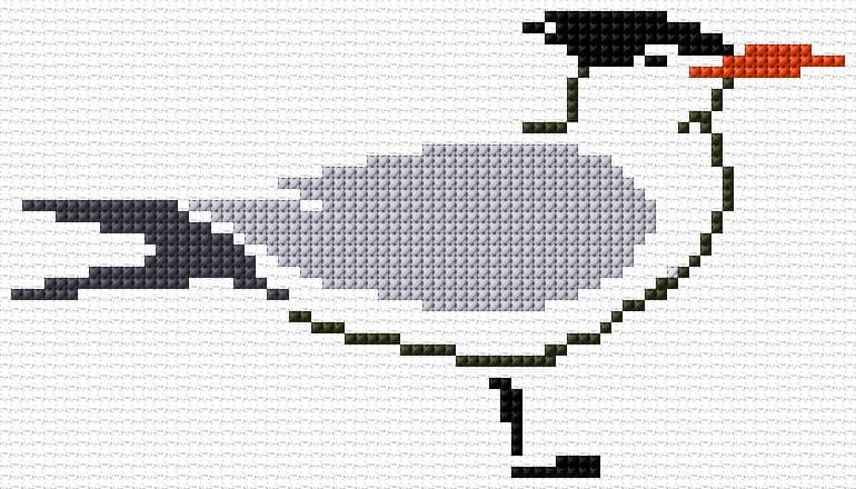 Gull free cross-stitch pattern