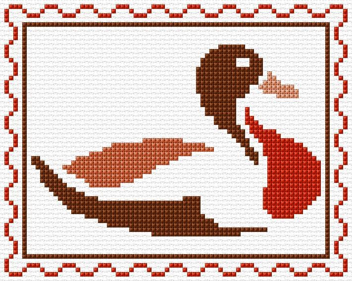 Duck free cross-stitch pattern