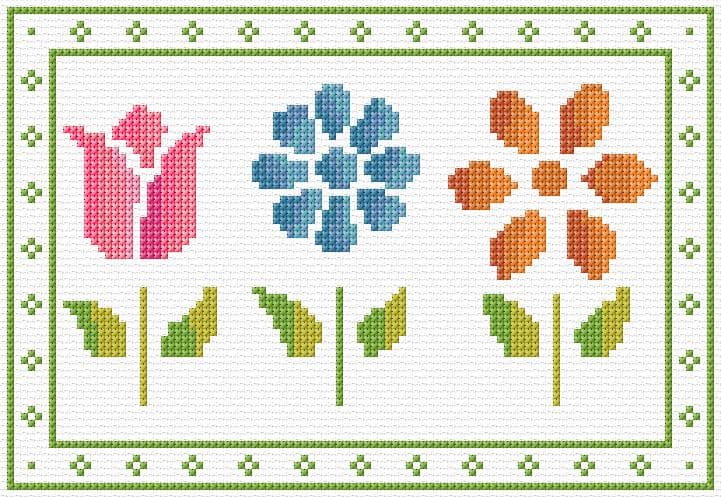 Flowers free cross-stitch pattern