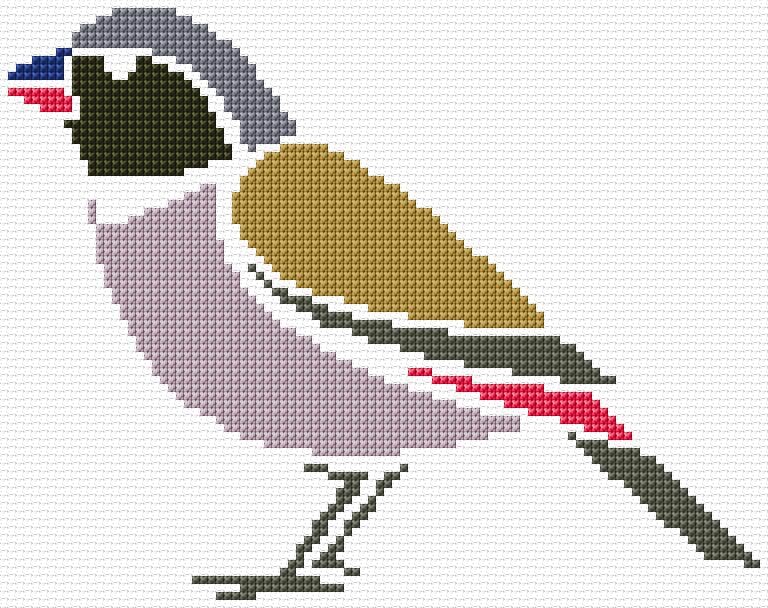 Finch free cross-stitch pattern