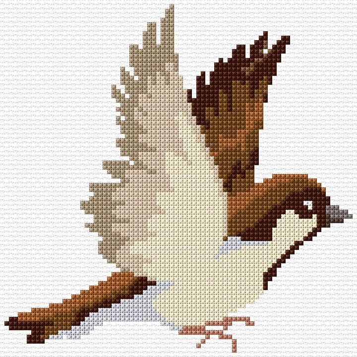 Sparrow free cross-stitch pattern