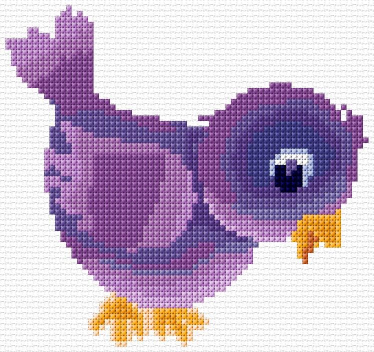 Bird free cross-stitch pattern
