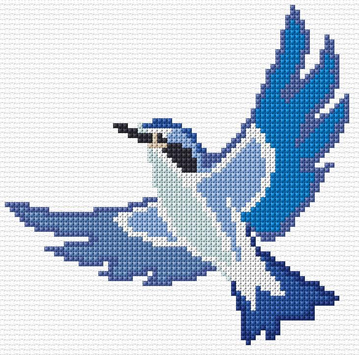Bird free cross-stitch pattern