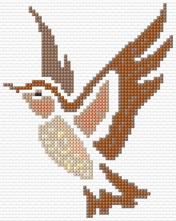 Bird free cross-stitch pattern