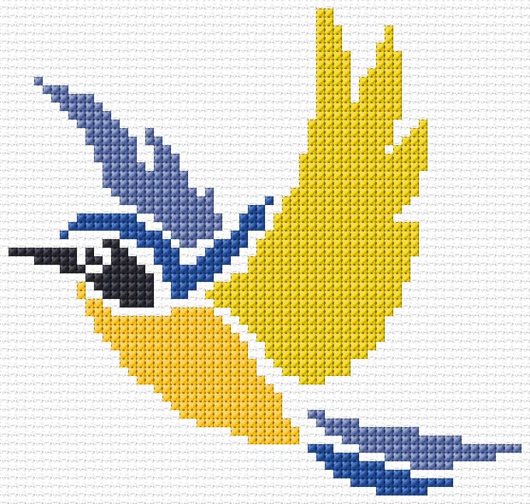 Bird free cross-stitch pattern