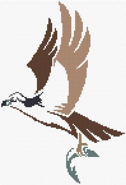 Gull free cross-stitch pattern