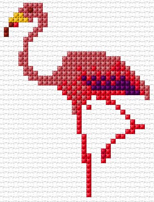 Flamingo free cross-stitch pattern