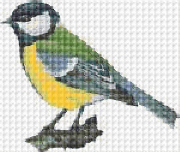 Titmouse free cross-stitch pattern