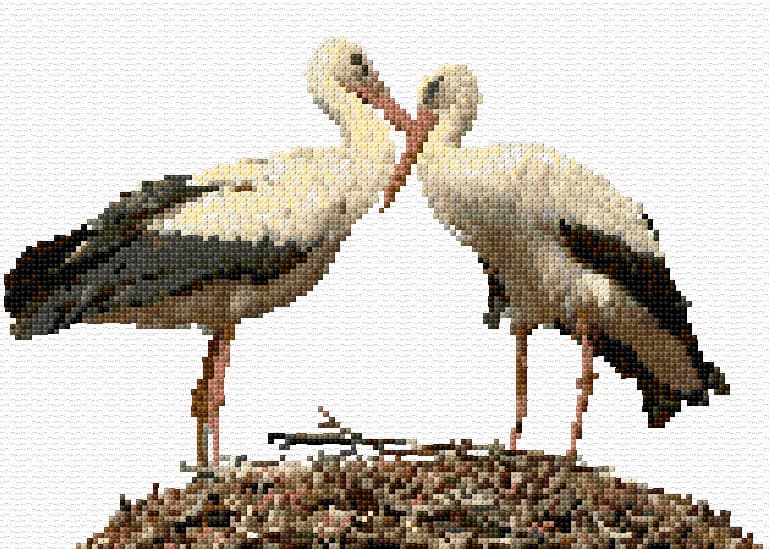 Storks free cross-stitch pattern
