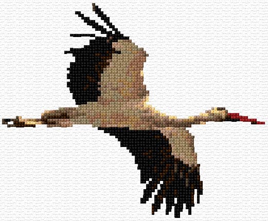 Stork free cross-stitch pattern