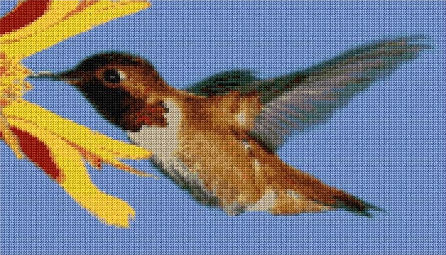 Hummingbird free cross-stitch pattern