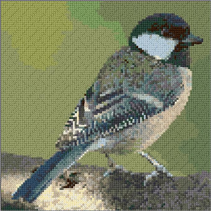 Bird free cross-stitch pattern
