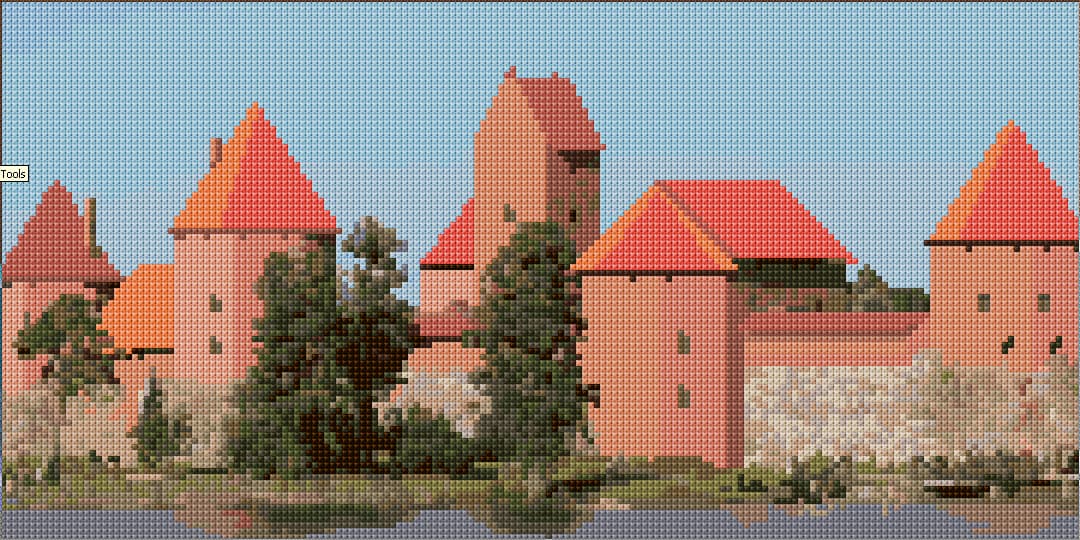 Trakai Castle free cross-stitch pattern